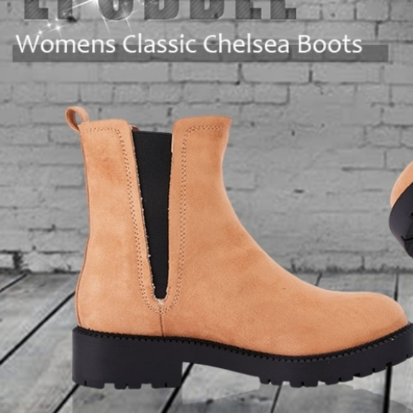 LPCBDEE Chelsea Lug Sole Slip-on Boots in Tan Size 7.5 - Picture 2 of 10